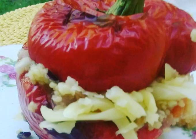 Step-by-Step Guide to Prepare Quick Couscous filled red bell peppers