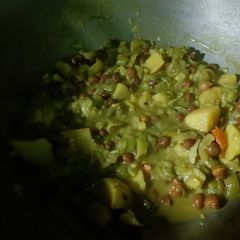 A picture of Nenua Chana ki Sabji (Sponge Gourd & Chickpea vegetables).