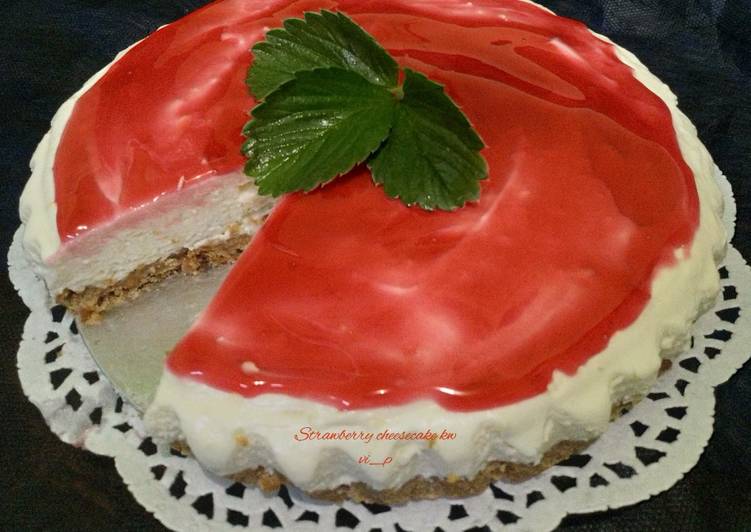 Resep Strawberry Cheesecake KW Anti Gagal