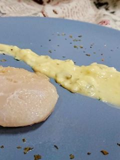 奶油干貝佐手作塔塔醬 的食譜成品照片