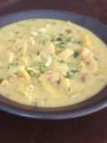 Sopa de Plátano Verde con Arvejas