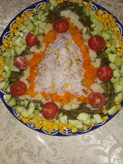 صورة لوصفة سلطة الأرز بالخضر