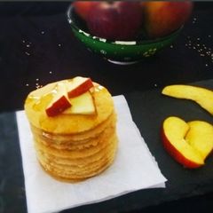 A picture of Baked Applesauce Pancakes - Eggless.
