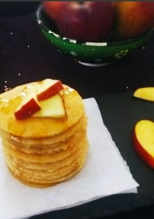 A picture of Baked Applesauce Pancakes - Eggless.