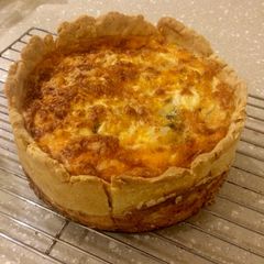 A picture of Four Cheese & Spinach Quiche.