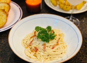 Hình của món Mì Ý Sốt Kem.