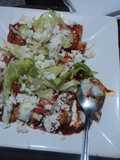 Enchiladas con salsa de manzana y  rellenas de puré de papa con manzana las Correa