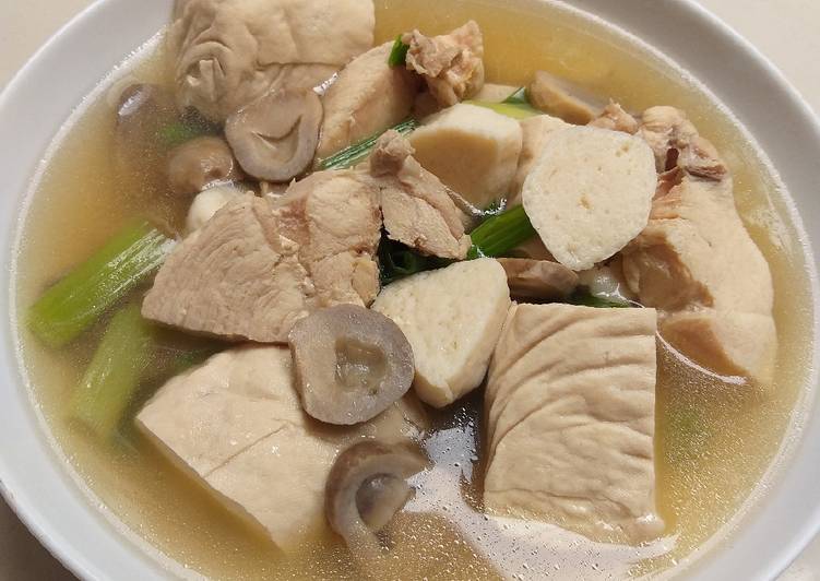Bagaimana Membuat Sup tahu ayam Jamur minyak ayam bawang yang Menggugah Selera