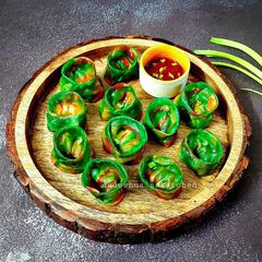 Tri-colour Chicken Walnut Momos A picture of Tri-colour Chicken Walnut Momos.