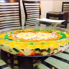 A picture of Creamy Pineapple🍍 Delight with jellies.