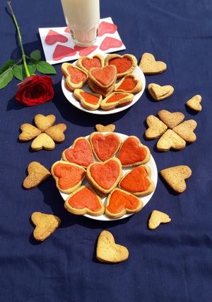 A picture of Valentine Special Heart Shaped Cookies.