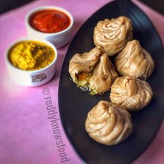 A picture of Breakfast Momos- healthy & tasty Veg Wheat Momos with Chutney.