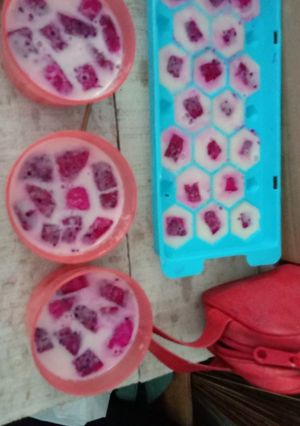 Foto resep Puding susu buah naga