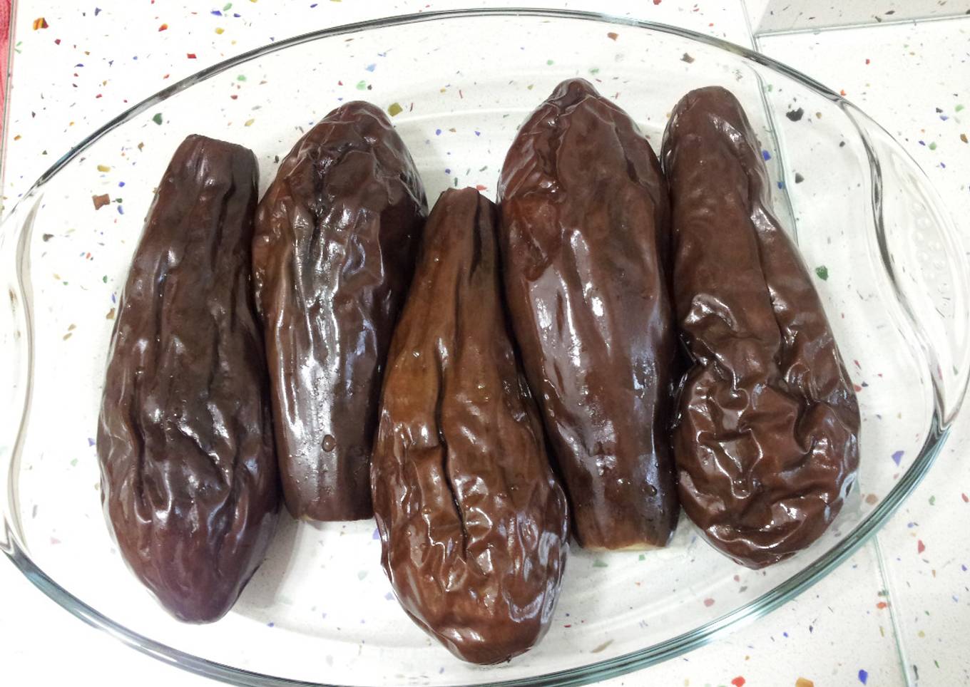 Berenjenas y pimientos en papillot