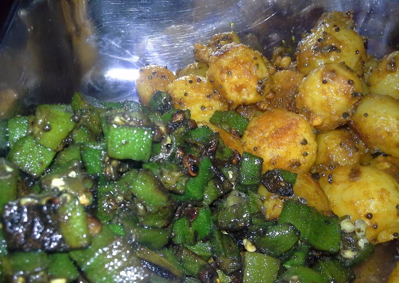 Potato okra sapji - special gujarati