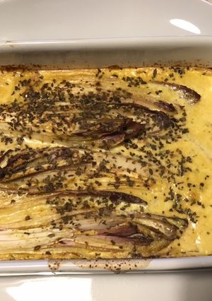 Une photo de Radicchios au four à la crème de curry et parmesan
