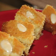 A picture of Basbousa/Semolina cake.