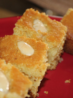 A picture of Basbousa/Semolina cake.