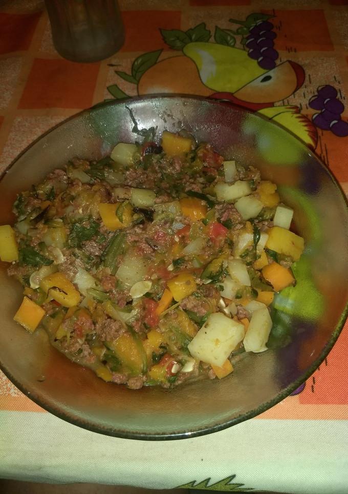Una foto de Mix de verduras con carne