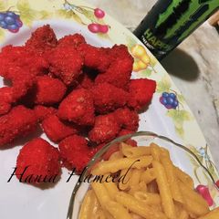 A picture of Hot Cheetos chicken ❦.
