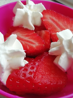 Una foto de Fresas con nata