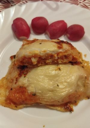 Una foto de Rollitos de Obleas de arroz rellenos de pollo gratinado con bechamel sin lactosa