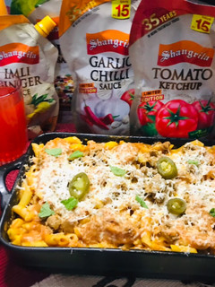 A picture of Pasta Baked in a Creamy Tomato Sauce.
