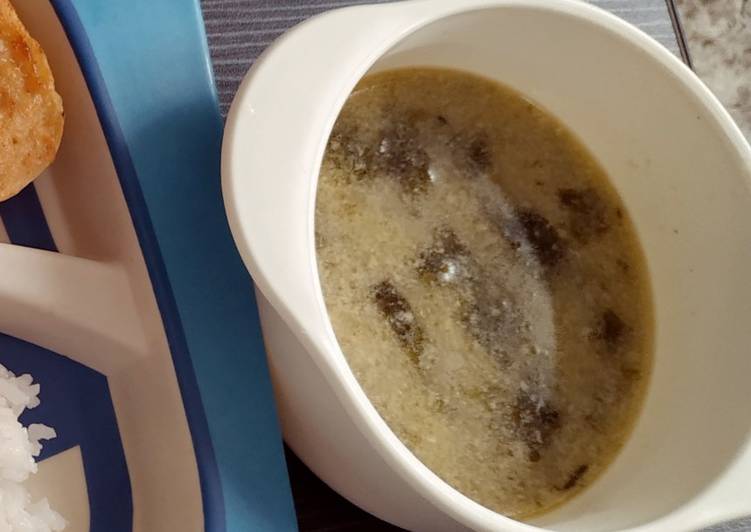Cara Gampang Membuat Egg and Nori Miso Soup ~ Sup Rumput Laut, Lezat Sekali