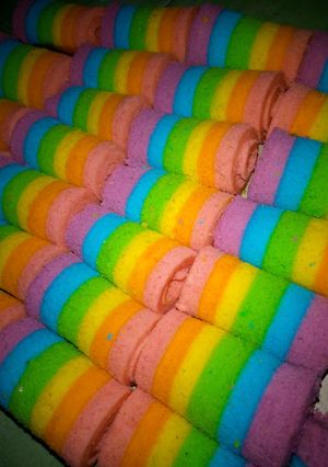 Foto resep Mini roll rainbowcake putih telur