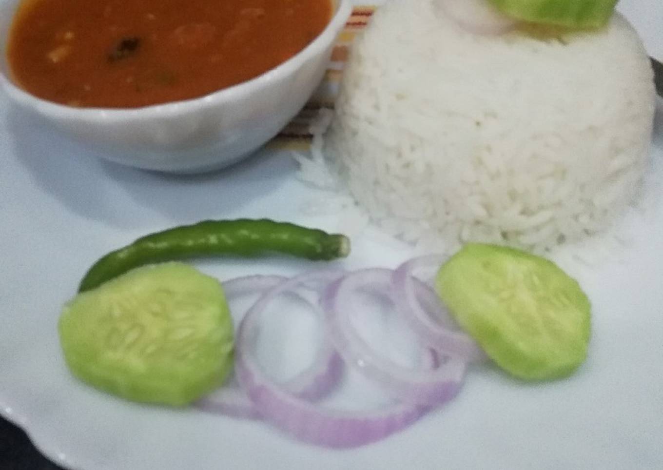 Rajma in curd gravy with rice