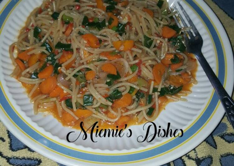 Steps to Make Awsome Spaghetti with veggie Cooking Basics for Newbies