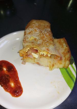 A picture of Paneer shezwan chilla.