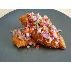 A picture of Chicken Katsu Sambal Matah.