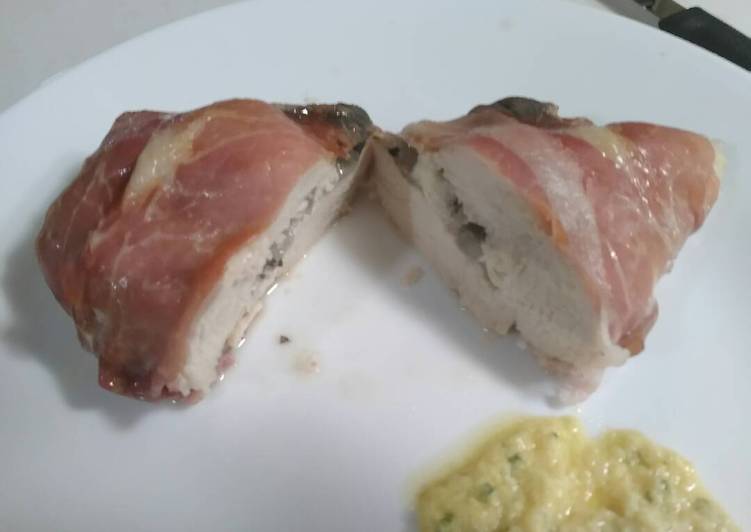 Simple Way to Make Perfect Feta Stuffed Prosciutto wrapped Chicken Breasts