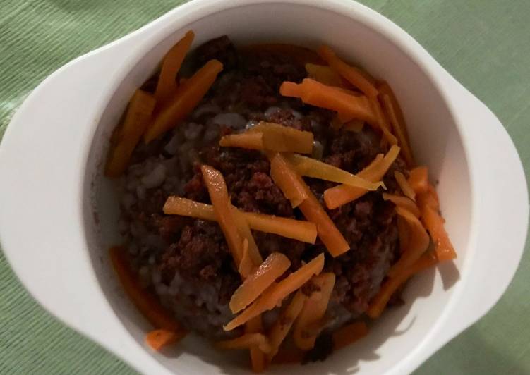 Nasi merah kornet wortel