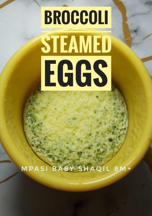 Foto resep Snack MPASI 》 Broccoli steamed eggs