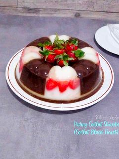 Foto resep 553. Puding Coklat Strawberry (Coklat Black Forest)