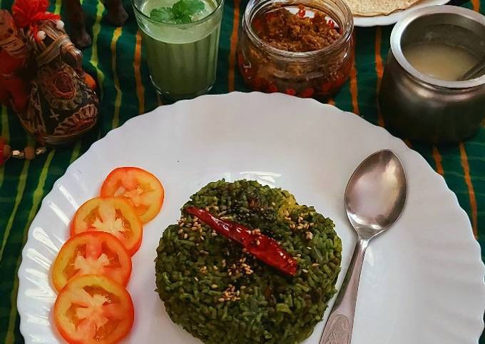 Whole moong Dal Spinach Khichdi