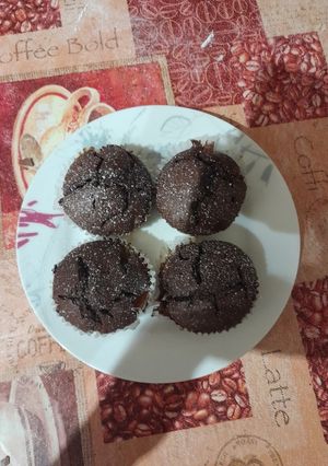 Csokis barackos muffin recept fotója