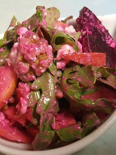 A picture of Roasted Beet and Apple Salad.