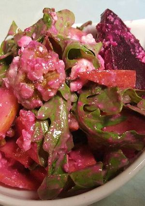 A picture of Roasted Beet and Apple Salad.
