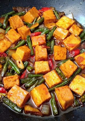 Foto resep Tumis Tahu Kacang Panjang Pedas Manis