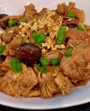 Thịt bắp giò kho măng, nấm hương