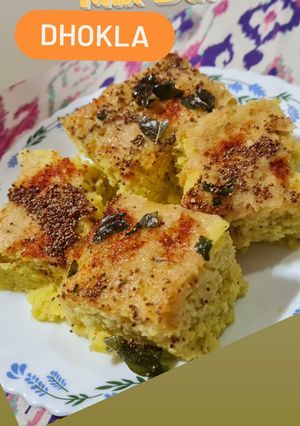 A picture of Oats Khaman Dhokla.