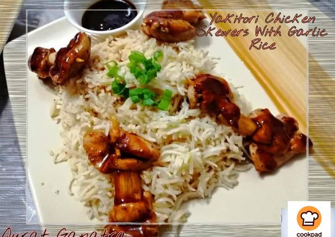 Yakitori Chicken Skewers With Garlic Rice ♥️