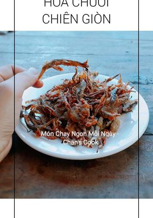 Hình của món Hoa chuối chiên giòn chay.
