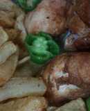 دجاج مقلي مع بطاطا مقلية