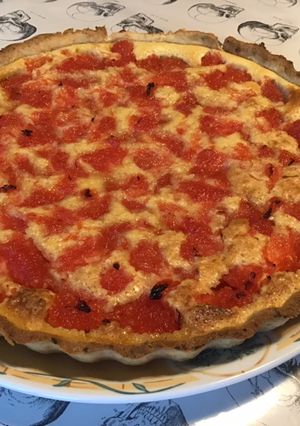 Une photo de Tarte aux pomelos rouges (pâte sablée au pomelo)