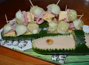 Una foto de Canastilla de pepino y gruyère