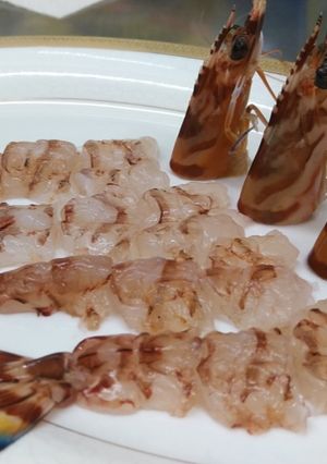 澎湖野生明蝦刺身 的食譜成品照片